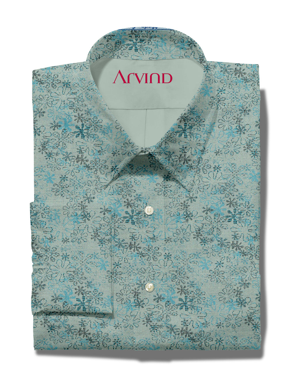 Arvind Jacquard Cotton Unstitched Shirting Fabric ( Teal Blue )