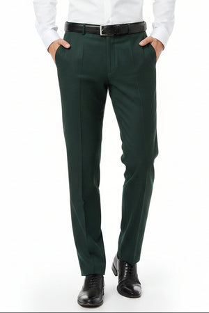Raymond unstitched poly viscose trousers and suiting fabric in seaweed green fabric displayed flat.