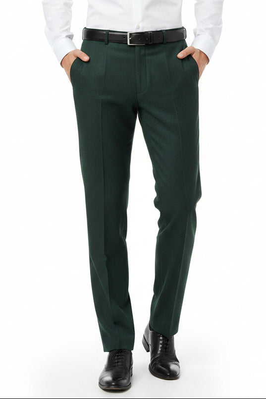 Raymond unstitched poly viscose trousers and suiting fabric in seaweed green fabric displayed flat.