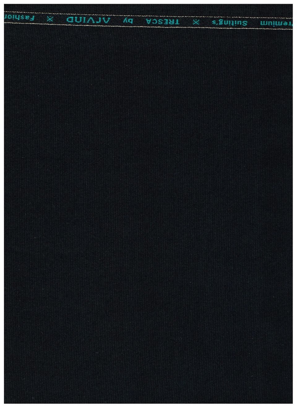 Dark navy blue Arvind Polyviscose trousers and suiting fabric, featuring smooth texture and tailored appearance.