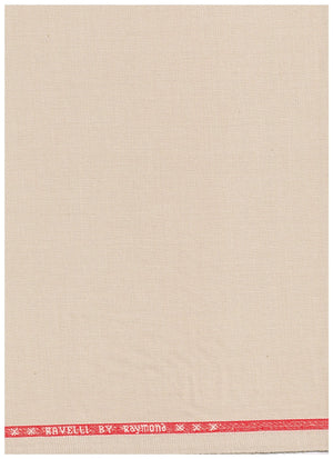 Sand beige Raymond unstitched poly viscose trousers and suiting fabric, suitable for tailoring and formal wear.
