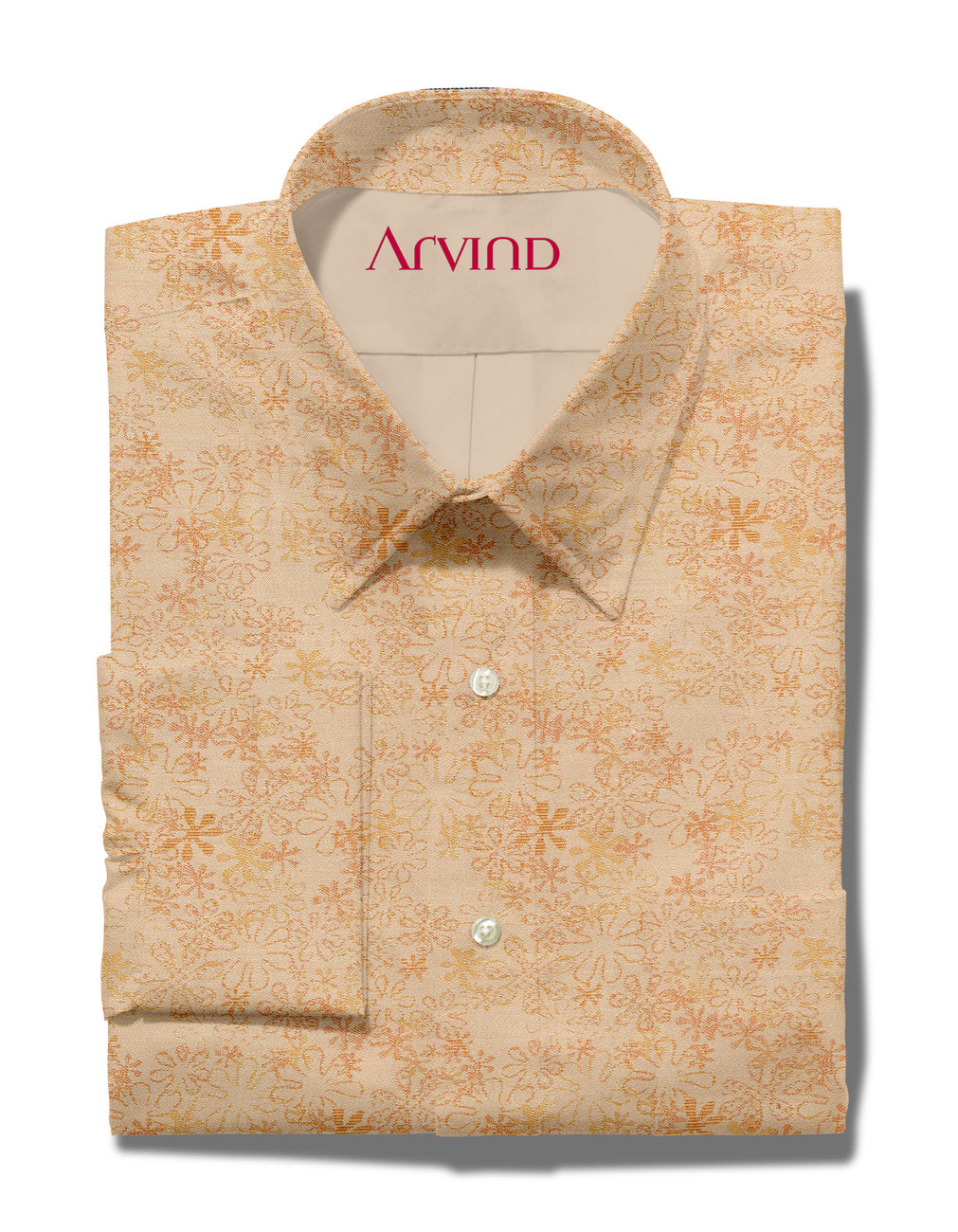 Arvind Jacquard Cotton Unstitched Shirting Fabric ( Aurore Orange )