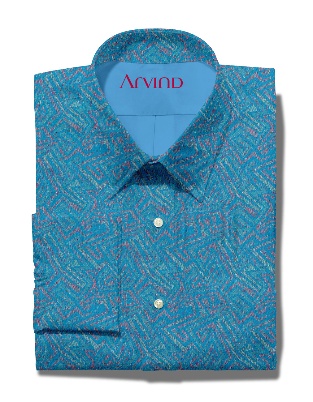 Arvind Jacquard Cotton Unstitched Shirting Fabric ( Steel Blue )