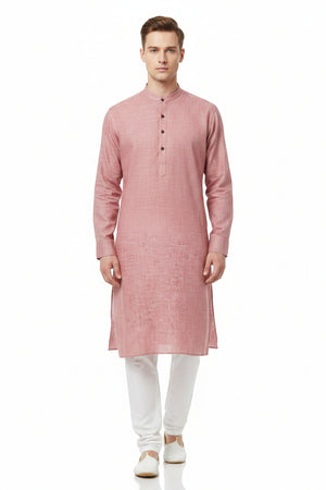 Rose pink Tresca cotton digital print shirting fabric by Arvind, showcasing intricate floral pattern and soft cotton texture.