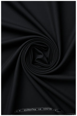 Raymond charcoal grey poly viscose trousers and suiting fabric, unstitched for custom tailoring, shown in the product image.
