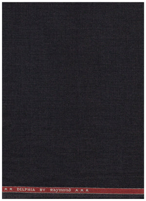 Raymond unstitched poly viscose trousers and suiting fabric in licorice brown, showing fabric texture and color detail.