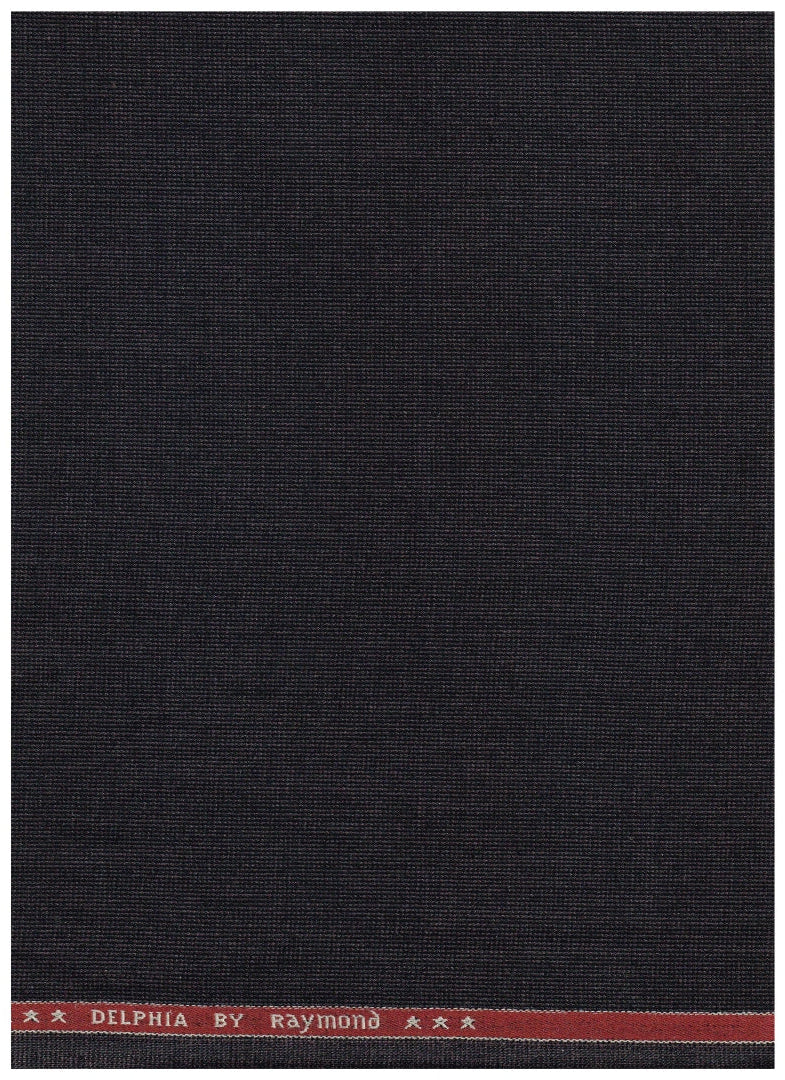 Raymond unstitched poly viscose trousers and suiting fabric in licorice brown, showing fabric texture and color detail.
