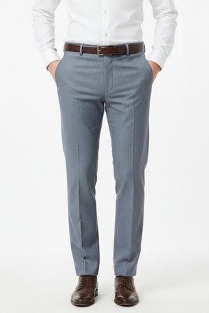 Raymond Payne Grey poly viscose fabric for trousers, close-up view of the textured textile material.