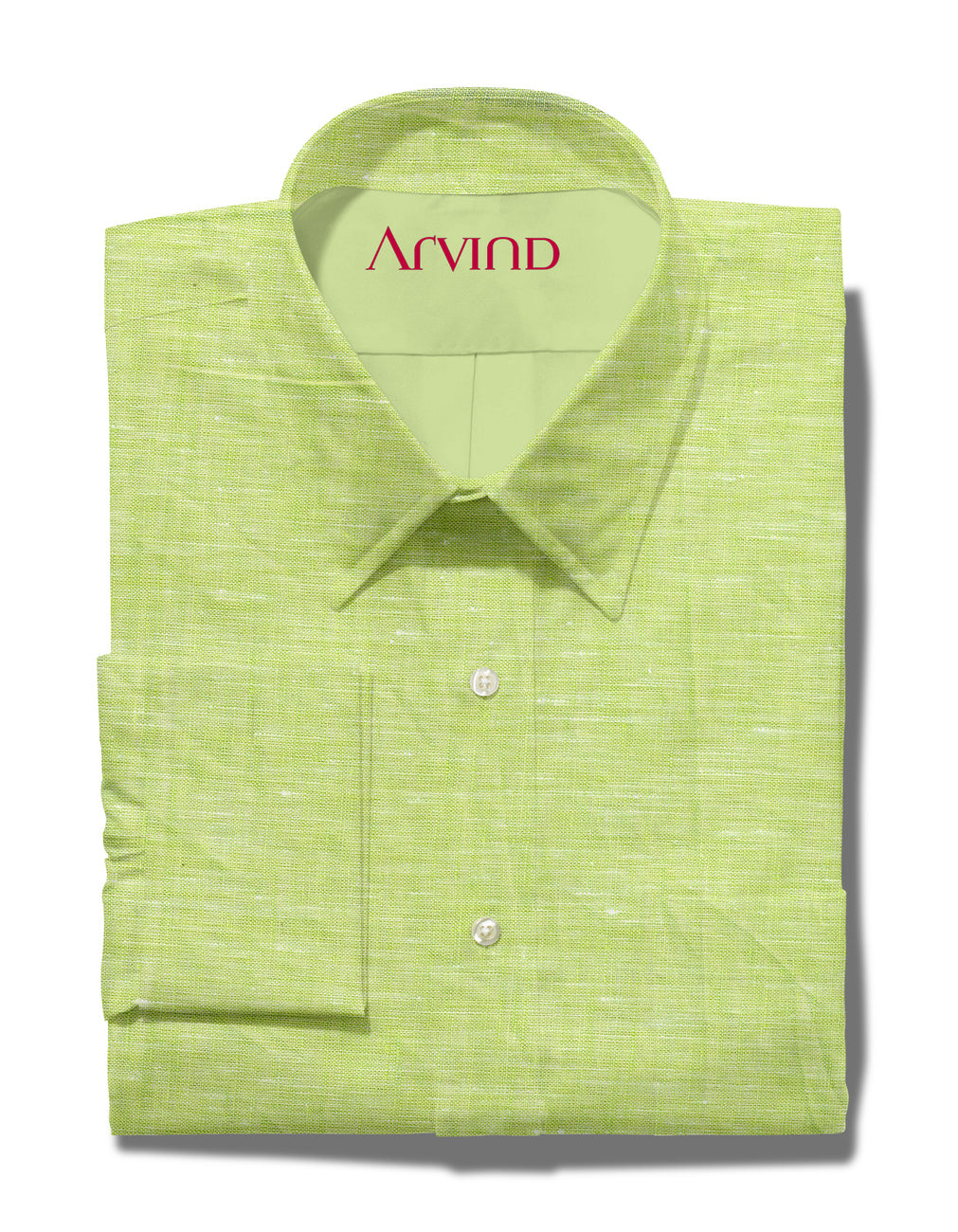 Arvind Linen Plain Unstitched Shirting Fabric ( Tea Green )