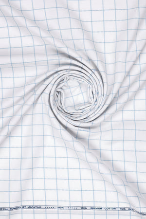 Grid pattern on fabric with visible brand name