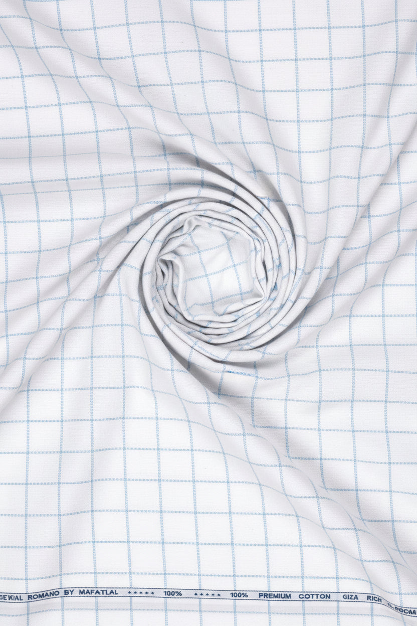 Grid pattern on fabric with visible brand name