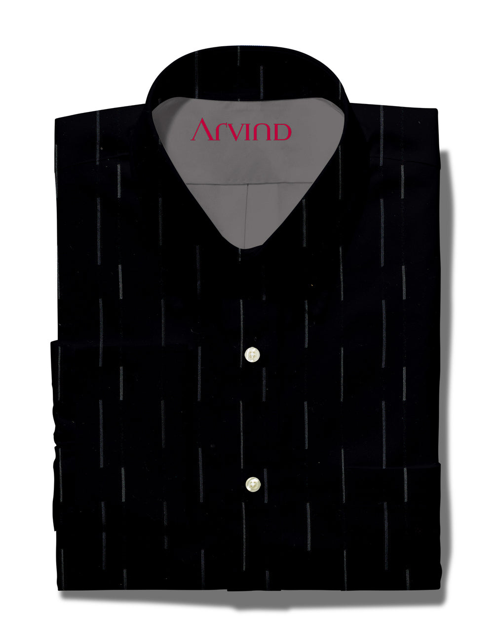 Experience The Luxury of Unstitched Tresca Cotton Shirting Fabric By Arvind ( Black )