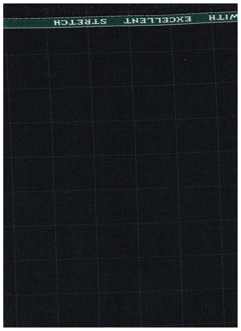 Raymond Unstitched Checks Polyviscose Lycra Trousers & Suiting Fabric ( Charcoal Grey )