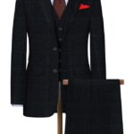 Raymond Unstitched Checks Polyviscose Lycra Trousers & Suiting Fabric ( Charcoal Grey )
