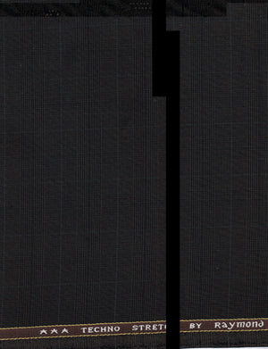 Close-up of Coffee Brown  fabric with 'Raymond' branding on a brown band.