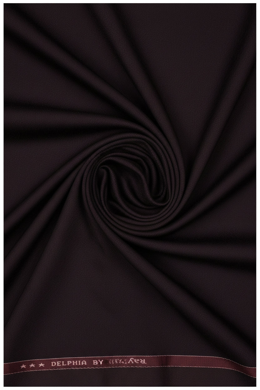 Brown Raymond Poly viscose trouser and suiting fabric with a smooth texture, suitable for formal clothing and tailored suits.