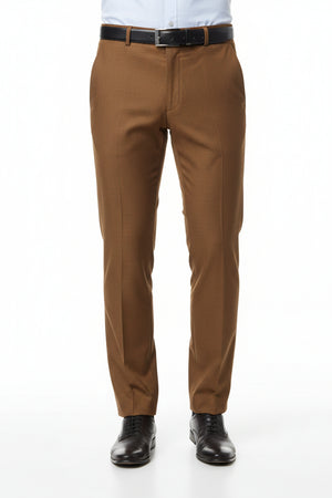 Raymond Luxurious Bronze Polywool Trousers and Suiting Fabric, unstitched fabric with a smooth, shiny finish and rich bronze color.