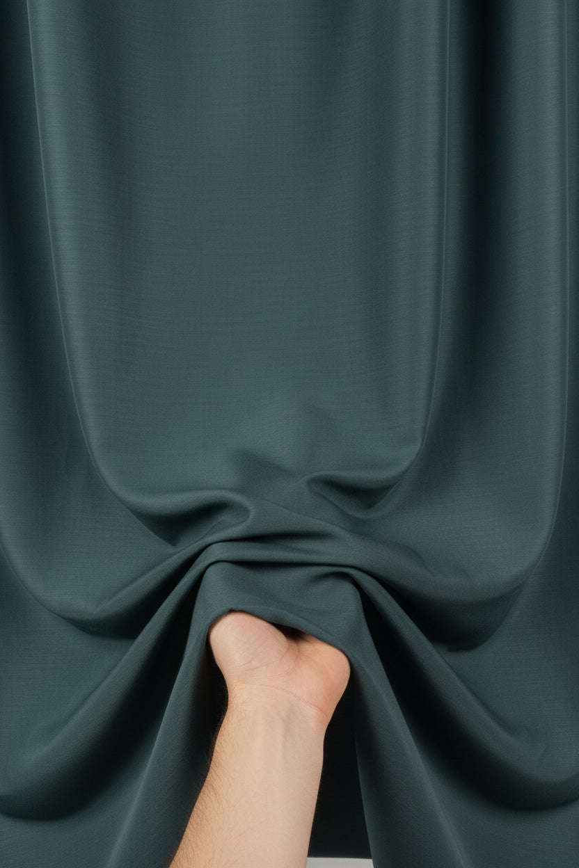 Tessuti Satin Unstitched Shirting Fabric ( Beetle Green )