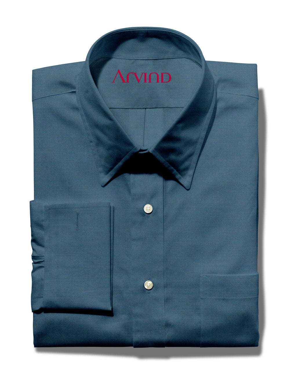 Tessuti Satin Unstitched Shirting Fabric ( Denim Blue )