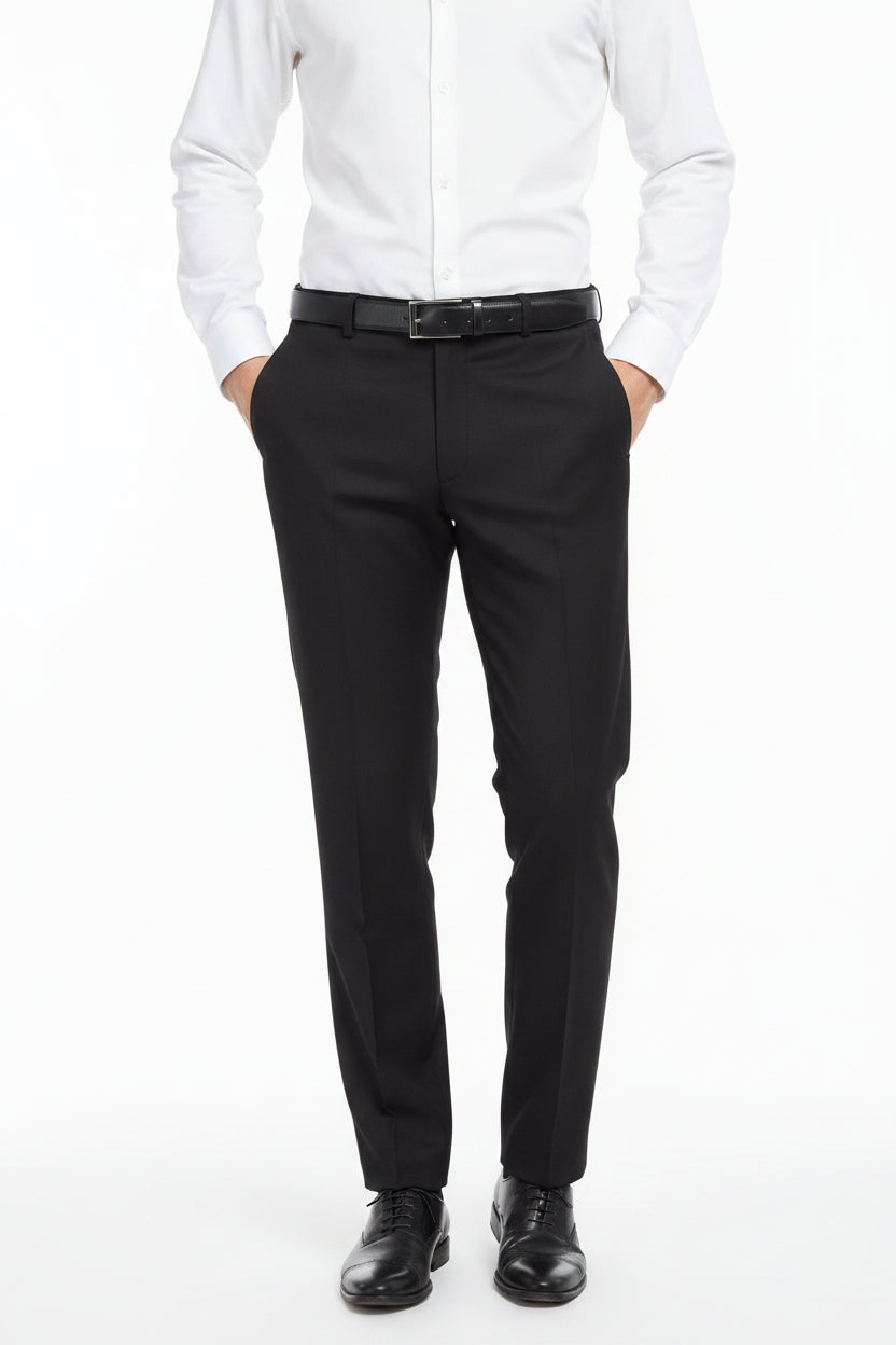 Raymond English Green polywool trousers and suiting fabric, close-up of textured textile for formal wear or tailoring.