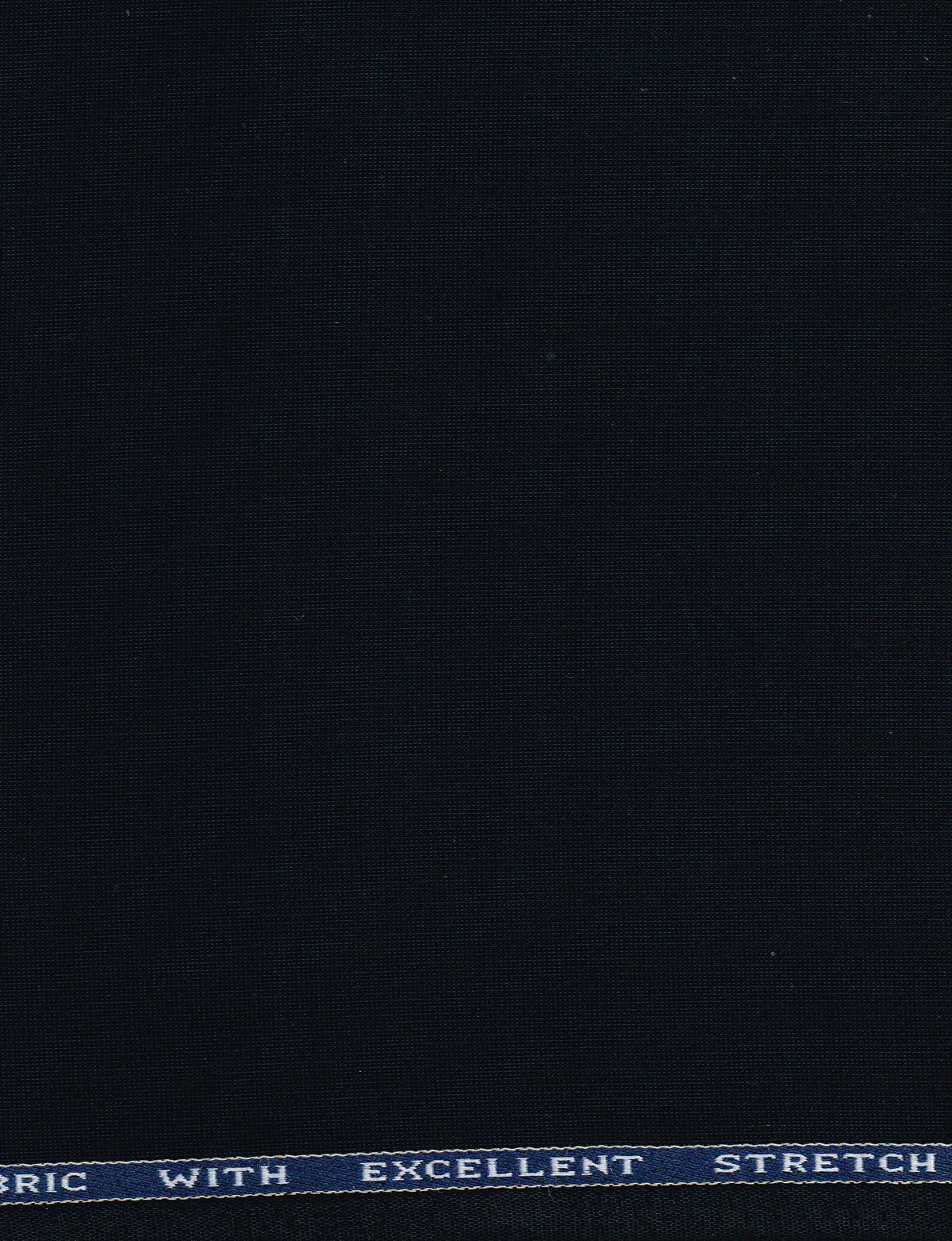 Navy blue Raymond poly viscose suiting fabric with a smooth texture, ideal for tailored suits and formal garments.