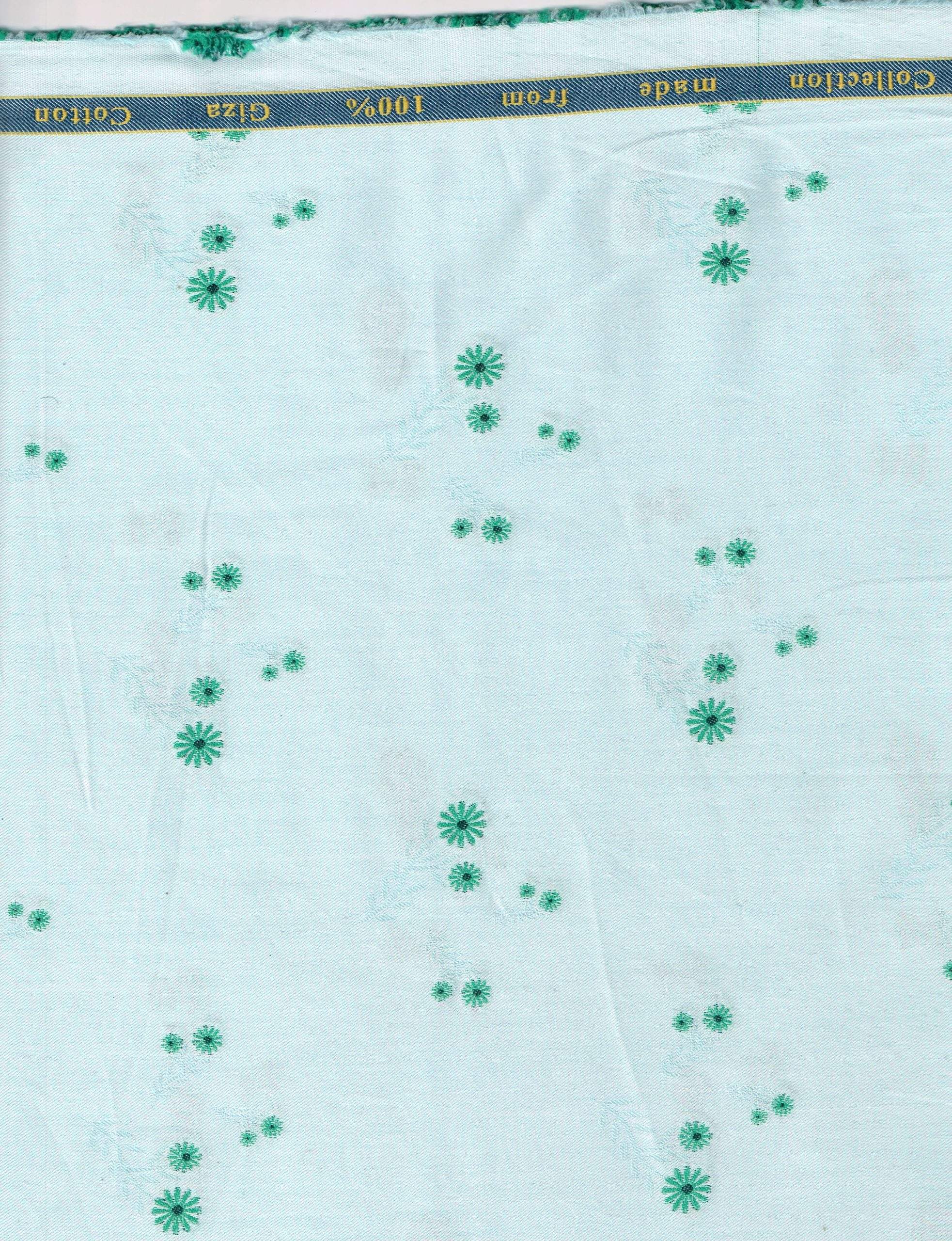 Experience The Luxury of Unstitched Giza Printed Cotton Shirting Fabric By Arvind ( Sky Blue )