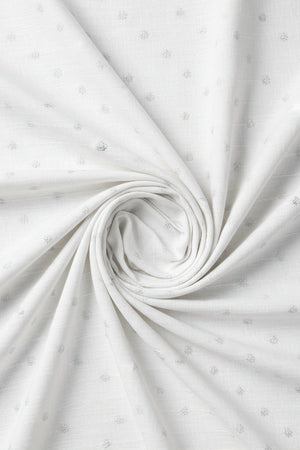 White fabric with small floral patterns
