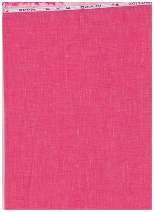Arvind pure linen shirt fabric in French Rose color, unstitched textile with soft, breathable linen material for shirts.