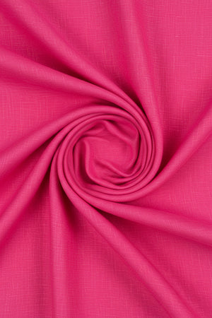 Arvind Pure Linen Shirt Fabric in French Rose color, unstitched linen material with floral pattern for men's clothing.