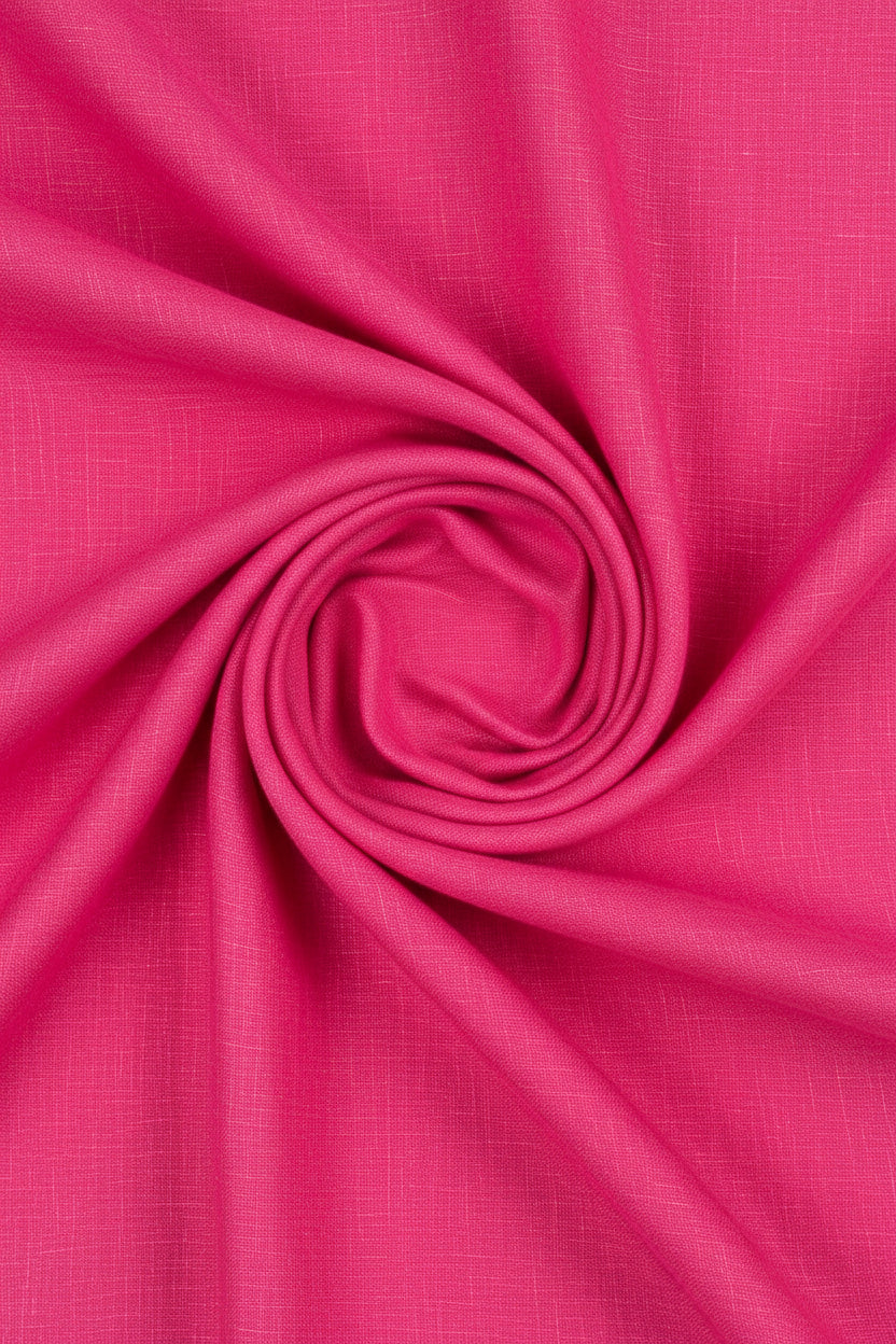 Arvind Pure Linen Shirt Fabric in French Rose color, unstitched linen material with floral pattern for men's clothing.