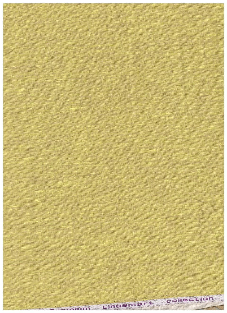 Arvind plain linen shirt fabric in hazelnut yellow, soft and lightweight textile for shirts and apparel.