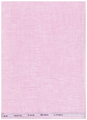 Pink Arvind Irish Linen fabric swatch with textured linen weave, showcasing soft fabric for shirts and apparel.