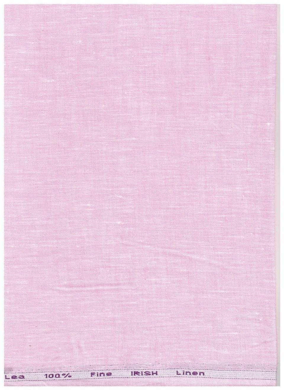 Pink Arvind Irish Linen fabric swatch with textured linen weave, showcasing soft fabric for shirts and apparel.
