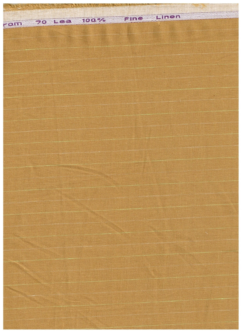 Arvind Tresca Linen Striped Unstitched Shirting Fabric ( Aurore Orange )