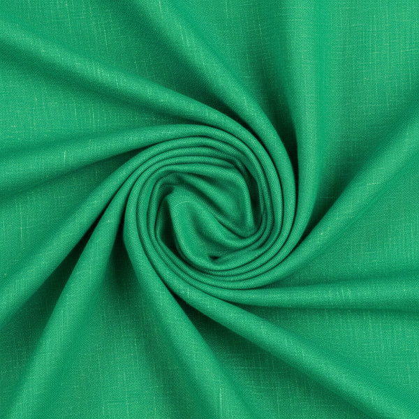 Green Arvind Pure Linen Shirt Fabric with a smooth texture and natural weave, ideal for stylish, breathable shirts.