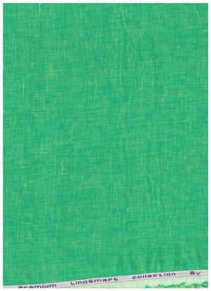 Green Arvind Pure Linen Shirt Fabric showing soft, textured linen material suitable for making stylish shirts.