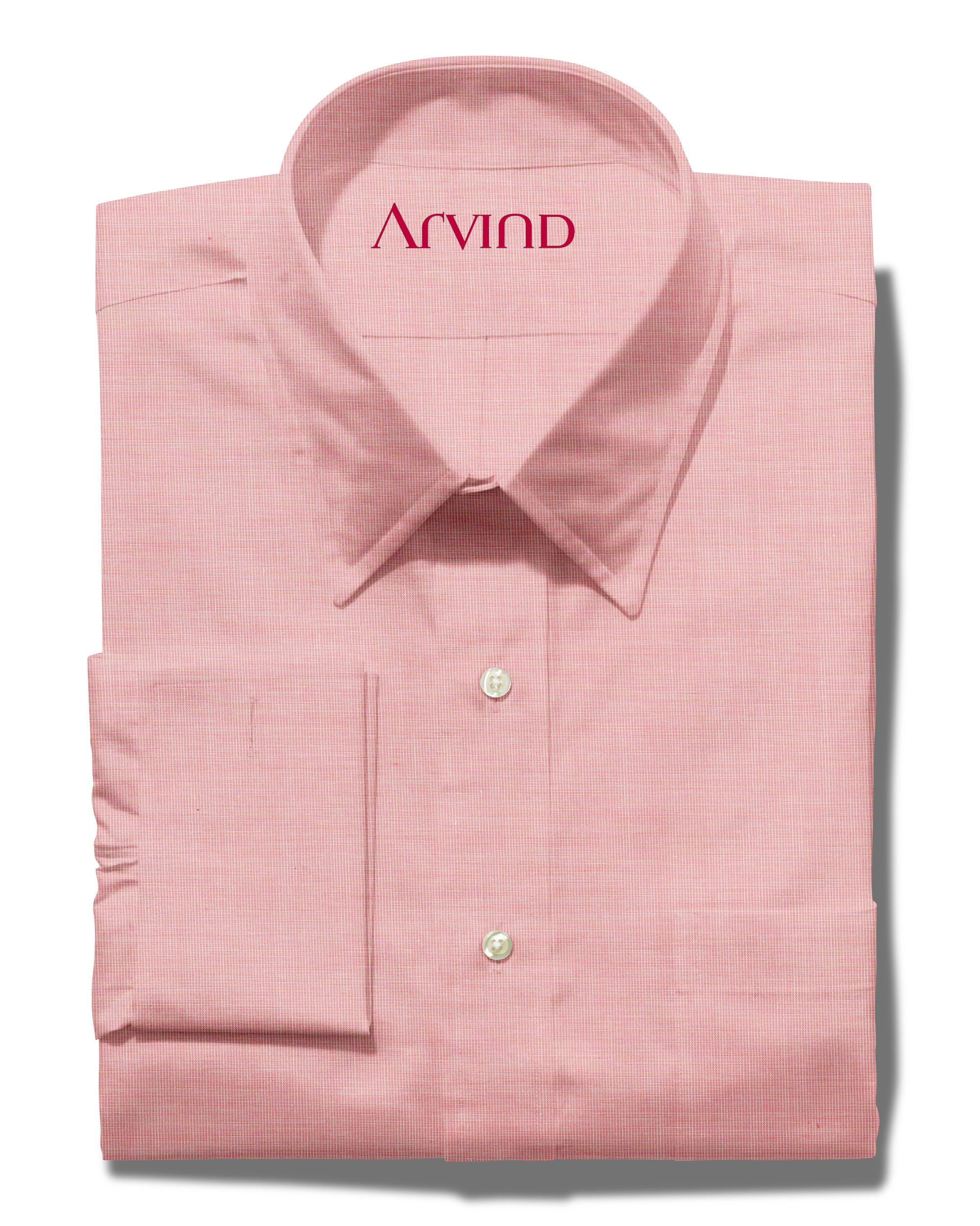 Experience The Luxury of Arvind Unstitched Giza Cotton Shirting Fabric ( Misty Rose )