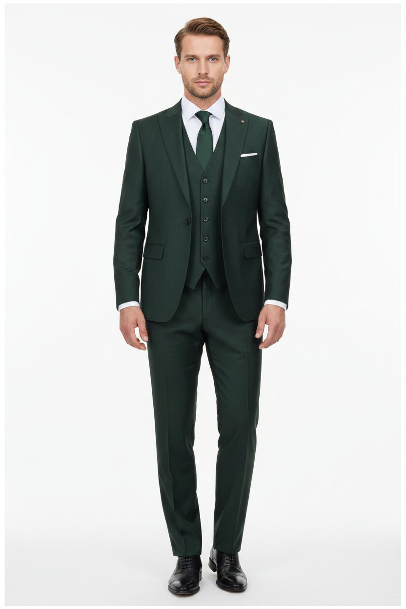 Raymond Luxurious Unstitched Polywool Trousers and Suiting Fabric in Green Spinach, super 100s wool blend material.