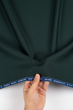Raymond Luxurious Unstitched Polywool Trousers and Suiting Fabric in Green Spinach, showing fabric texture and color detail