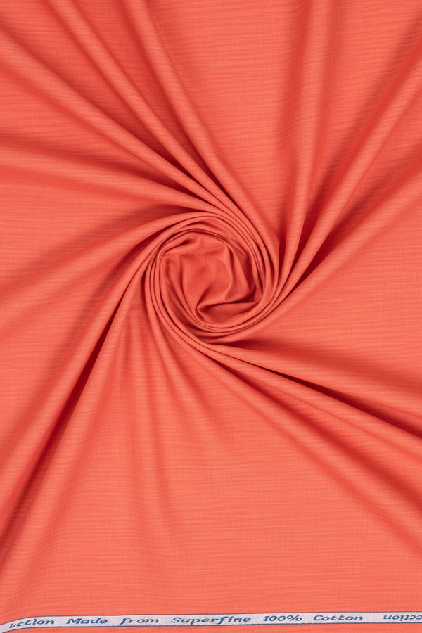 Arvind Tresca Cotton Unstitched Shirting Fabric ( Reef Orange )