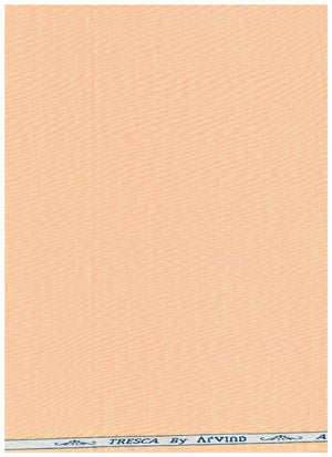 Light orange Arvind Tresca cotton unstitched shirting fabric with a smooth weave and subtle texture, ideal for custom shirts.