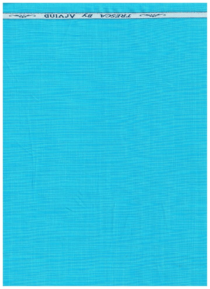 Arvind Blue Cotton Shirt Fabric