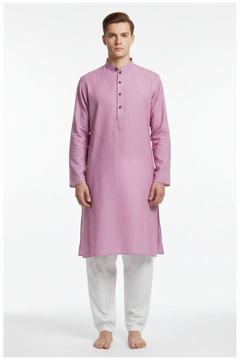 Purple Arvind Tresca cotton unstitched shirting fabric roll with woven texture and vibrant color.