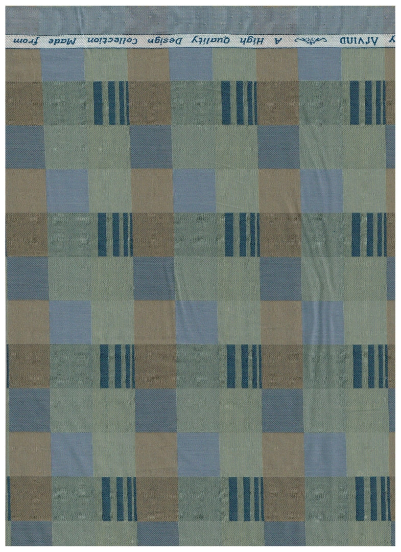 Experience The Luxury of Unstitched Tresca Cotton Shirting Fabric By Arvind ( Olive Green )