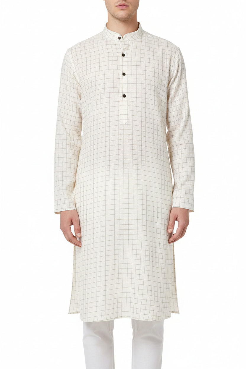 Brown Arvind Primante cotton checks shirting fabric with a classic checked pattern, ideal for making stylish shirts.