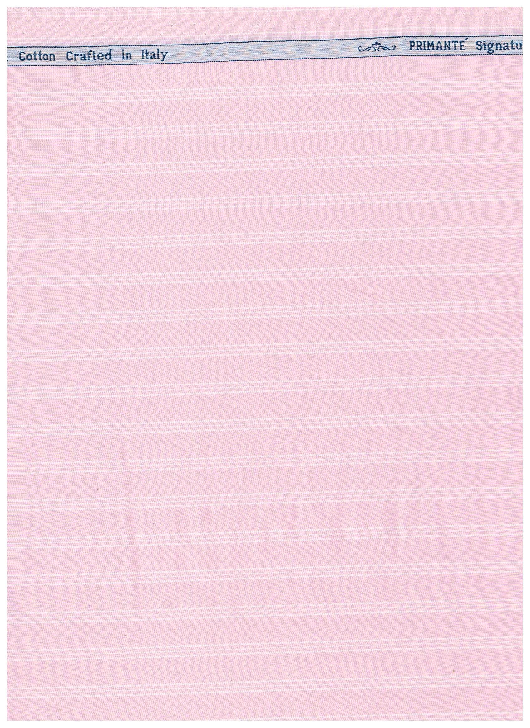 Arvind Primante Giza Cotton Striped Unstitched Shirting Fabric ( Pink )