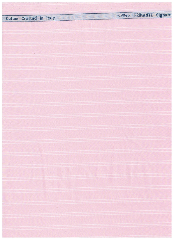 Arvind Primante Giza Cotton Striped Unstitched Shirting Fabric ( Pink )