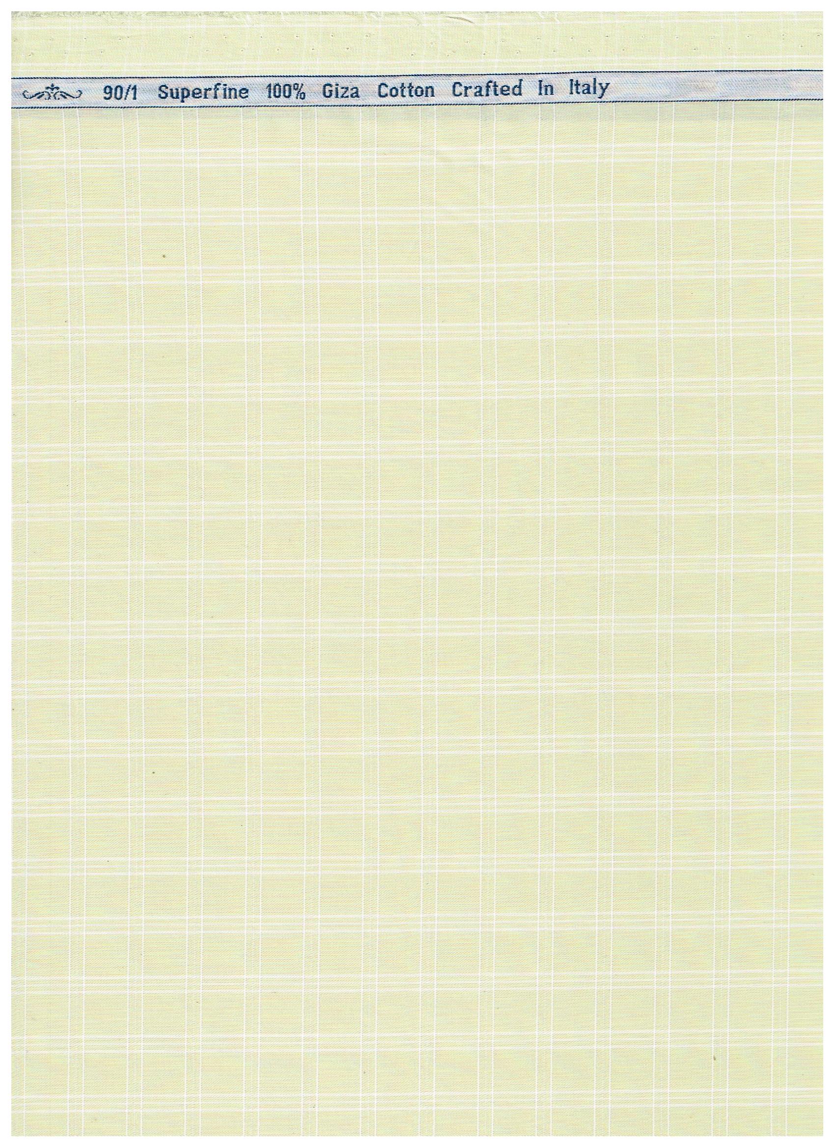 Experience The Pinnacle of Opulence With Arvind Giza Cotton Unstitched Shirt Fabric ( Lemon Yellow )
