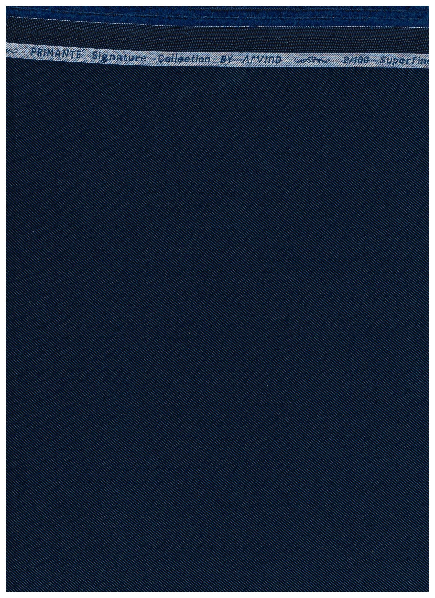 Arvind Primante Giza Cotton Unstitched Shirting Fabric ( Navy Blue )