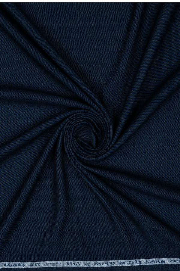 Arvind Primante Giza Cotton Unstitched Shirting Fabric ( Navy Blue )